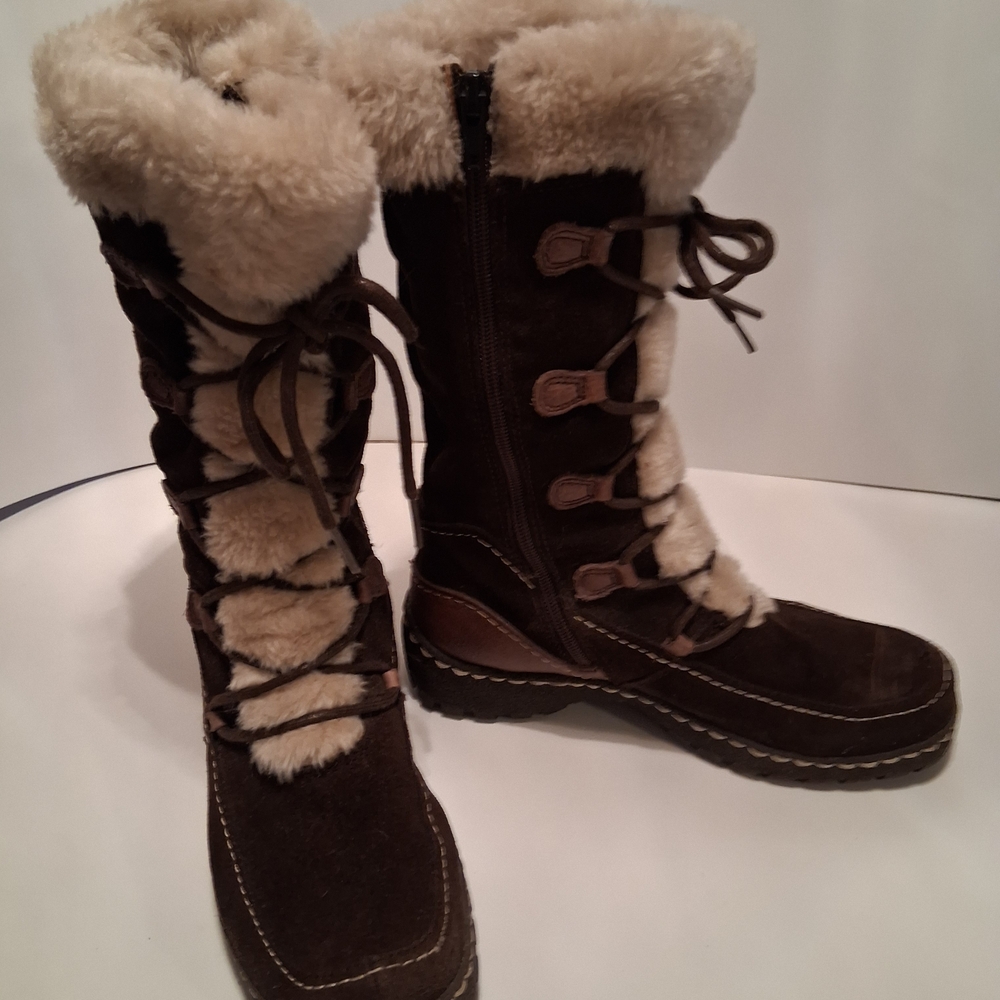 BareTraps Dark Brown Shearling Boots - Picture 4 of 7
